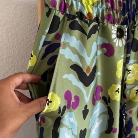 NWT$98 ZARA Boho Satin Silky Wide Leg Pants - Picture 5 of 6